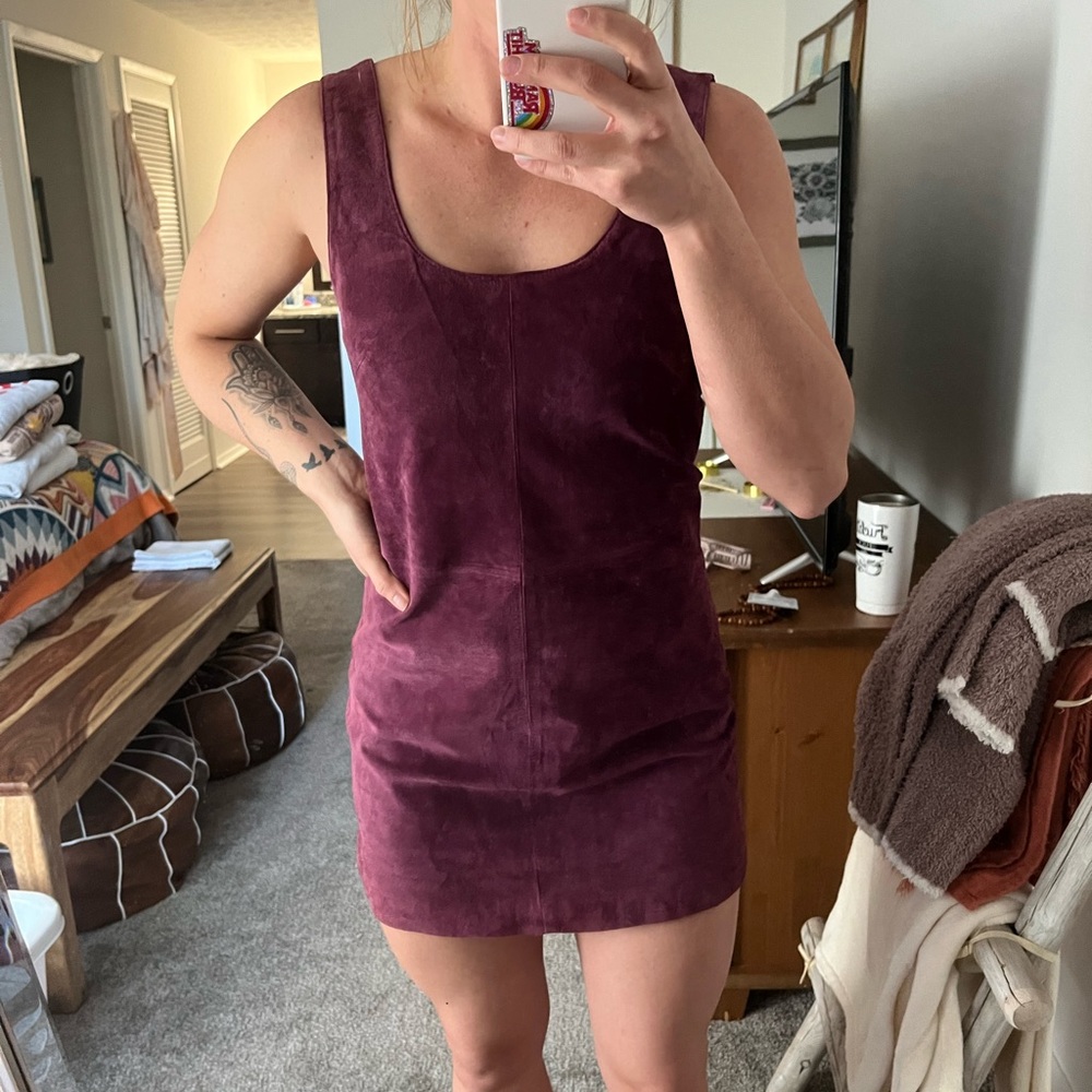 Suede mini dress